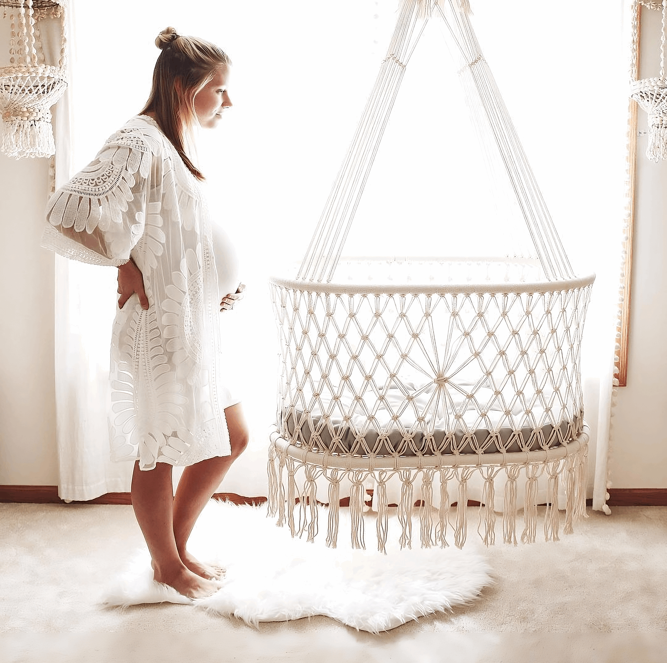 Suspended clearance baby crib