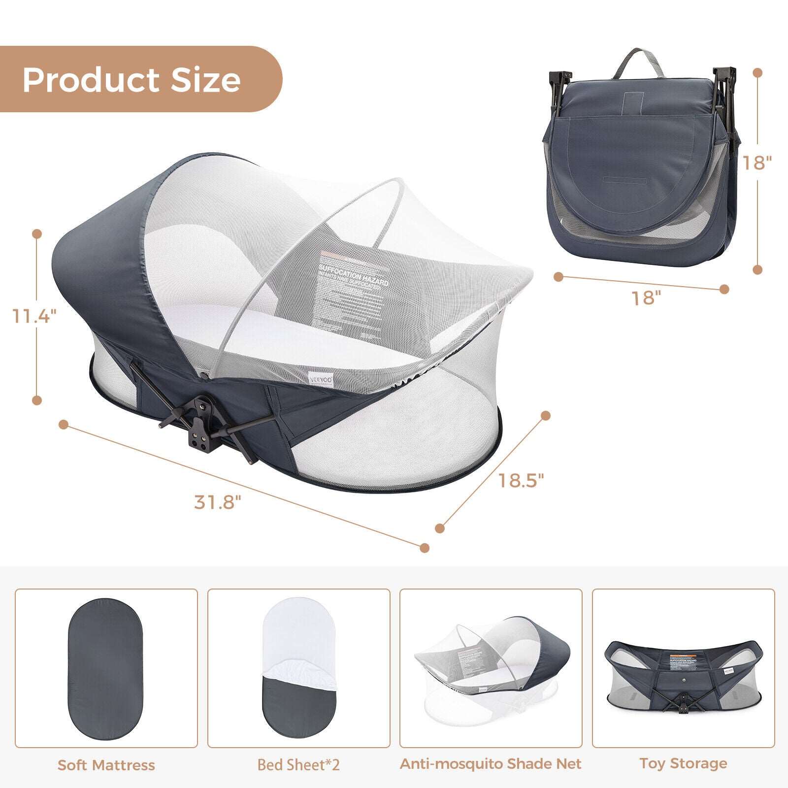 Folding Baby Travel Bassinet