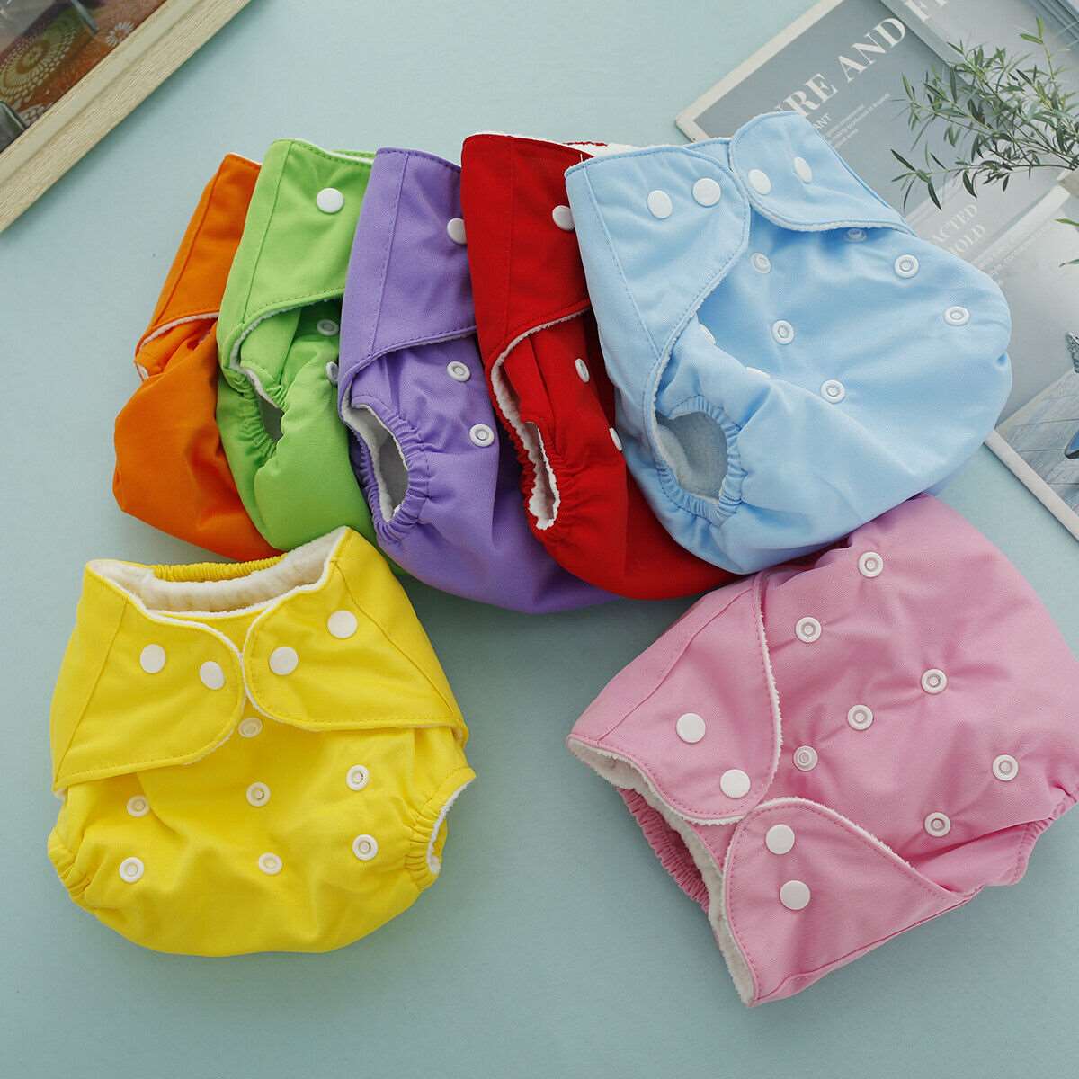 Baby Reusable Washable Adjustable Cloth Diaper 7 Pack