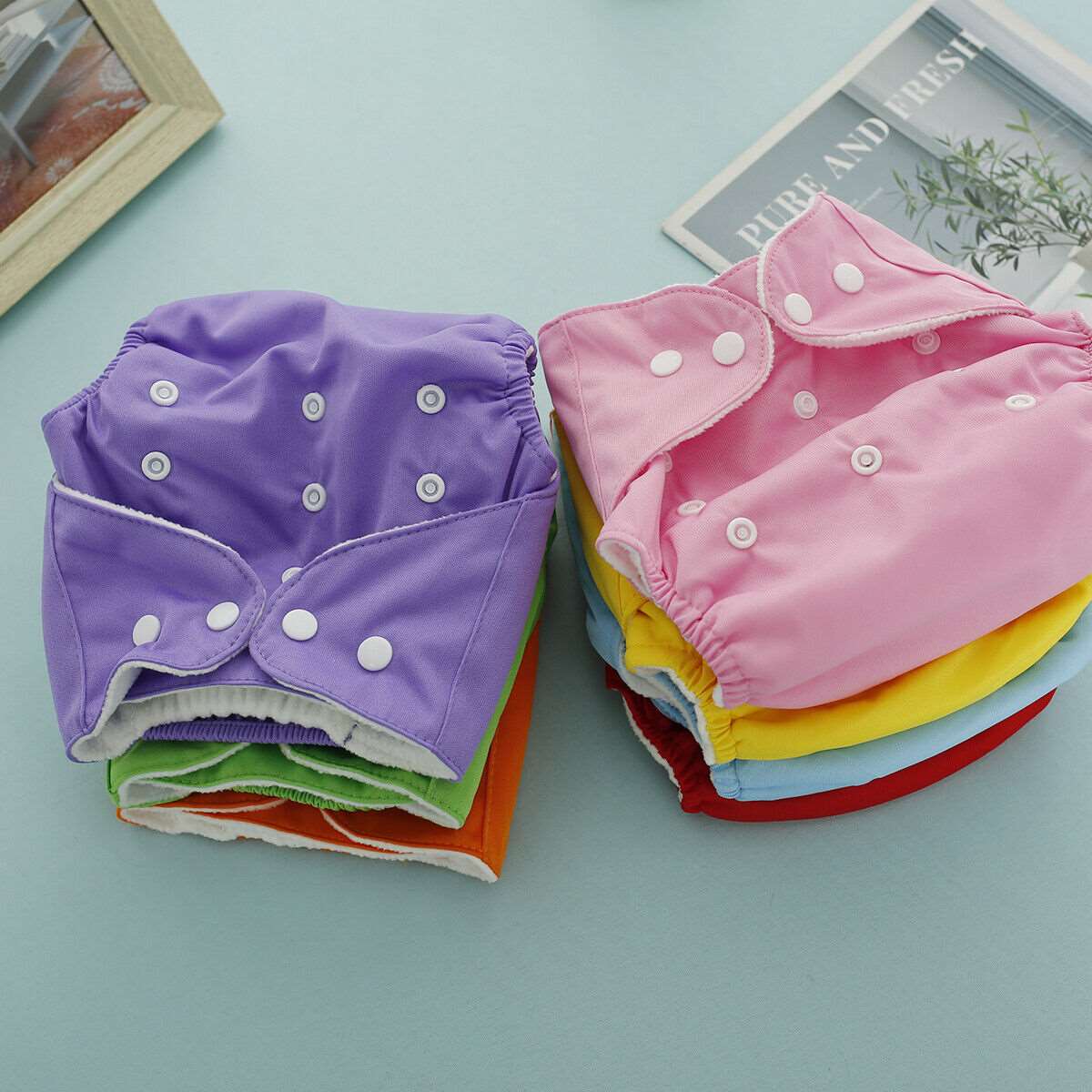 Baby Reusable Washable Adjustable Cloth Diaper 7 Pack