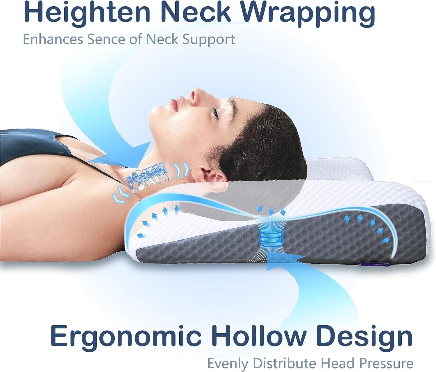 Orthopedic Pillow for Ear and Neck Pain Relief Dunasty