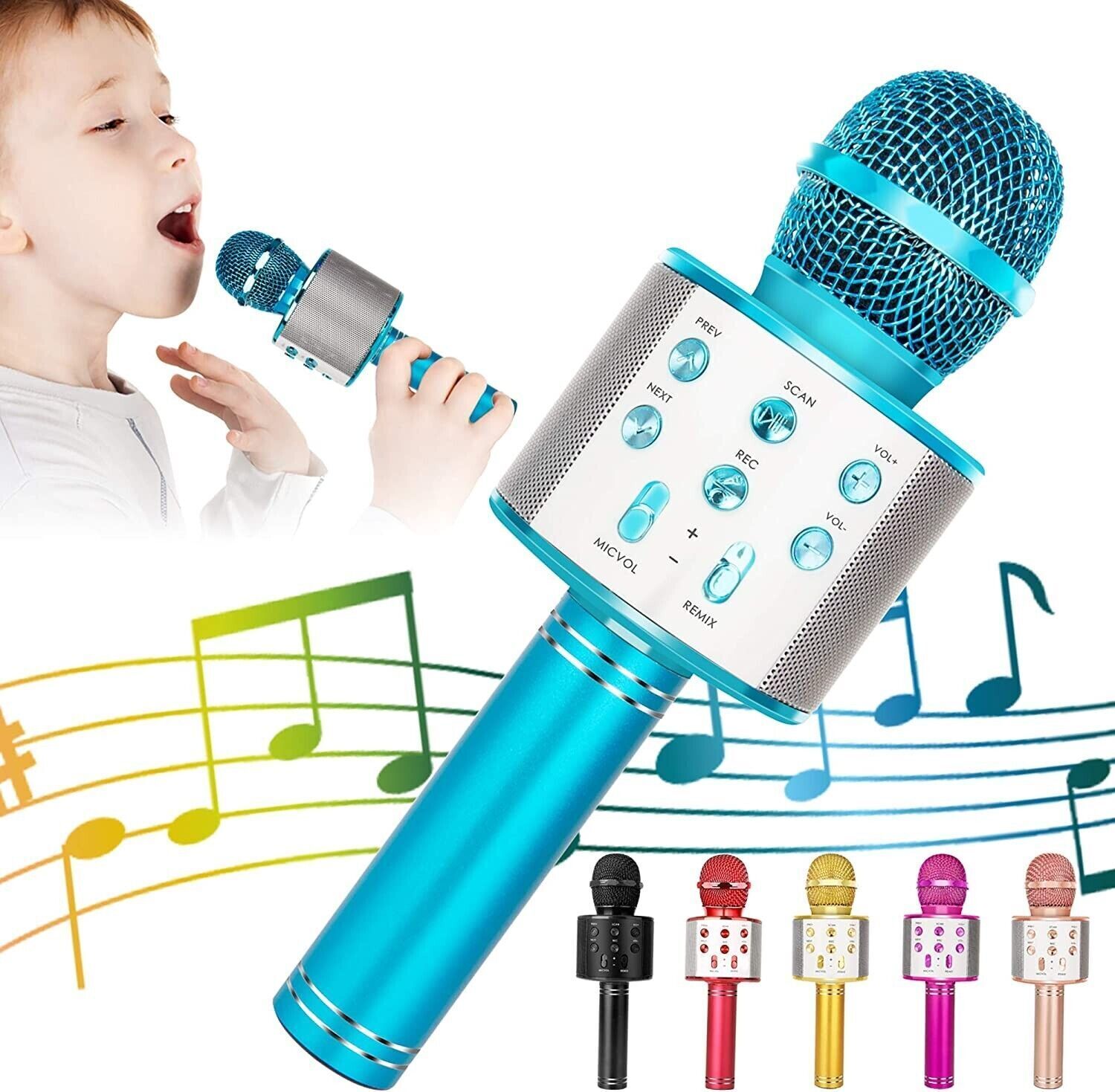 Portable Wireless Karaoke Microphone for Kids